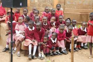 Mathare Girls waiting for class to start.