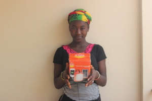 Adama is thankful for her new solar light