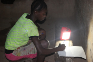 A solar light being used at night