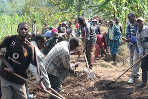 Banda villagers hard at work