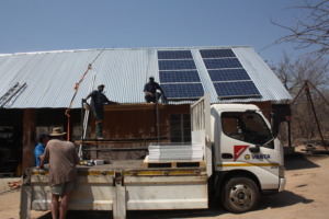 Our new solar panels being installed