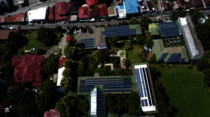 drone shots of fu main campus solar panels