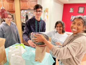 Peace Fellow Nina (r) leads soap-making in Georgia