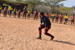Ben competes with the kids in northern Kenya