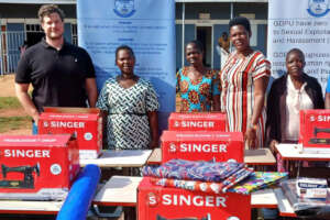 Aaron and GBV survivors start tailoring in Uganda