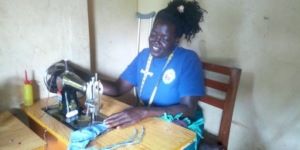 AP support helps Florence in Uganda to make masks