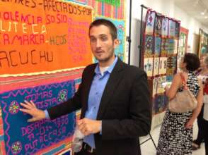 T.J. helped make the Nunca Mas quilt in Peru, 2014