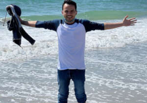 Prabal's first experience of the ocean!