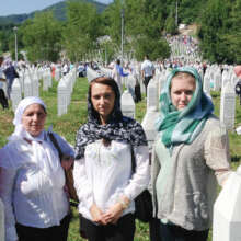 Sarah with Bosnian war widows (2015)