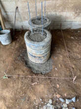 Tire are used for the base of the stove.