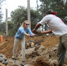 Taylor Working on the Leach Field