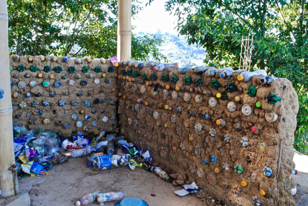 Eco-brick & cob wall