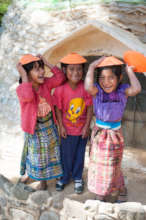 School girls playing around