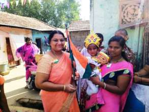 Aathika dressed as Bharatha Matha on Republic Day