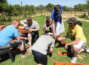 The DIY project- making benches for the centre