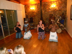 The girls trying out some African Dancing