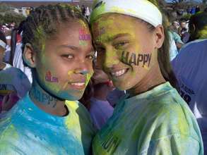 Two of our kids enjoying the race