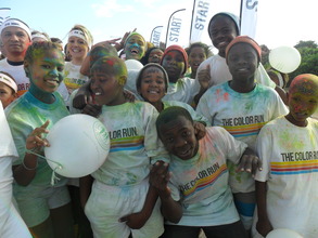 A group of our kids at the start line