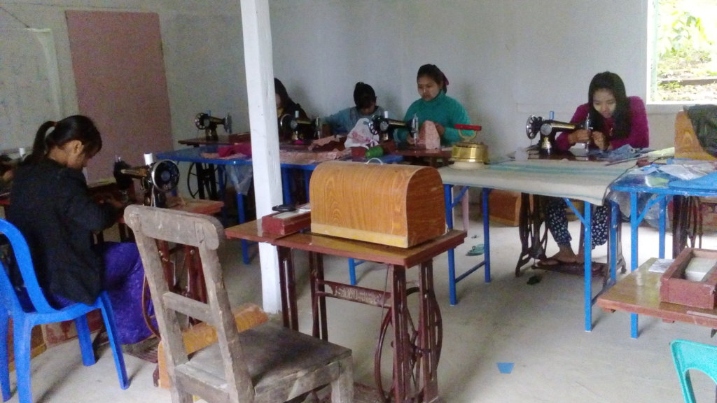Tailoring training for girls in Myanmar