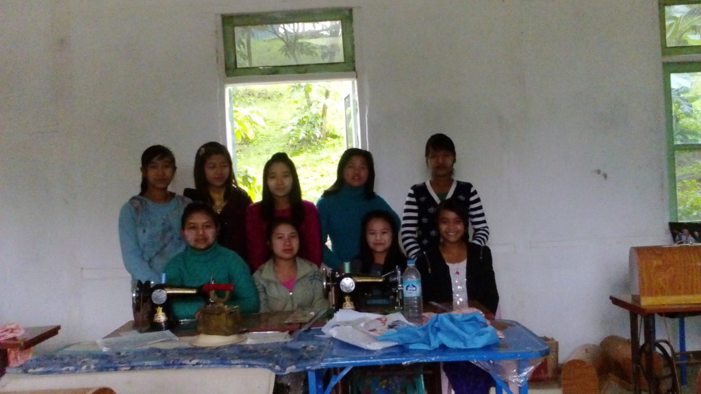 Tailoring training for girls in Myanmar