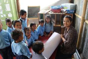 A ChoraChori field staff member with children