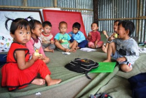 The kindergarten at one of our village schools