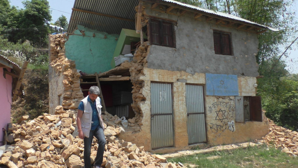 Tulasadevi school after the earthquake