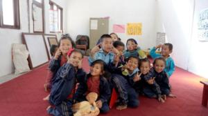 Prakriti with her friends at school