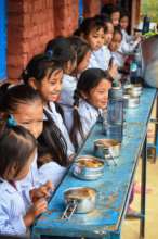 School lunch at Surya School, Rayale village