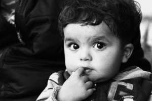 Refugee child in Serbia
