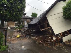A collapsed house