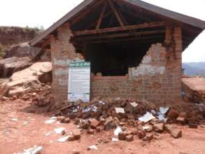 Destructed building of the school