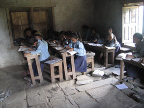 Crumbling classroom at the Mahakali school now under repair.