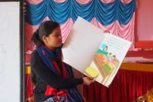 Reading aloud to kids is a new concept in Nepal.