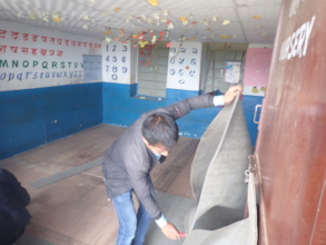 We provided books, tables, a bookrack and carpet.