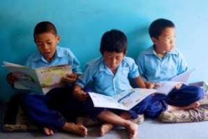 Independent reading at Shree Laliguras School.