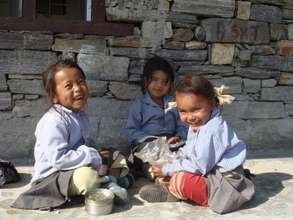 These girls attend the primary school in Bhatte.