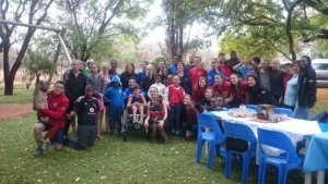 Ubuntu students visit the school.