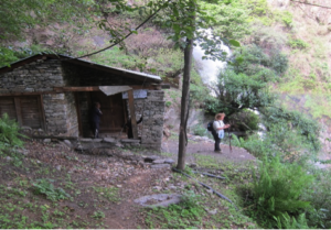 Ghoti power house nestling below waterfall