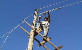 Repair village electricity line