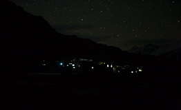 Halji village by night, electrified by hydro power
