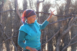 Lys inside the kraal sharing her vision