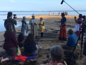 Bushman Healer being interviewed for documentary
