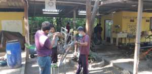Local-craftsmen are hard at work making bike frame