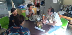 Briefing the first youth group