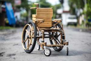 Bamboo wheelchair ready for the road