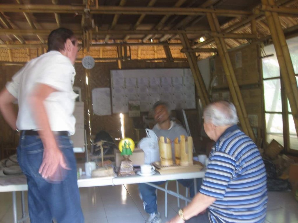 Discussions in our Daya Bamboo Centre with donor
