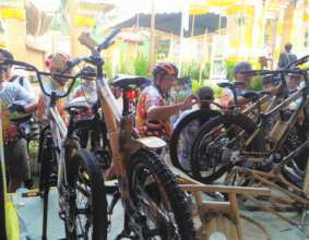 Our bamboo bikes stand at Karangasem festival