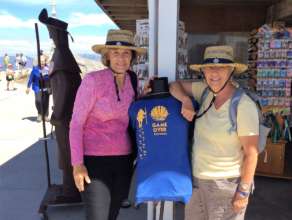 Karen Wahab (left) at El Camino de Santiago