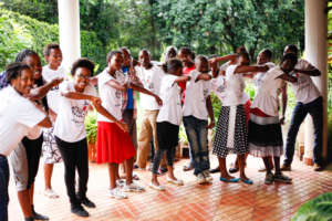 Lillian with some of the Sports For Change kids.